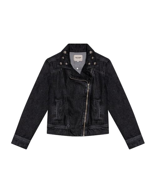 Chaqueta Tipo Biker en Denim para Mujer