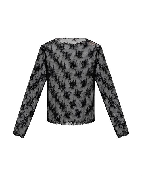 Camiseta Manga Larga con Transparencia para Mujer