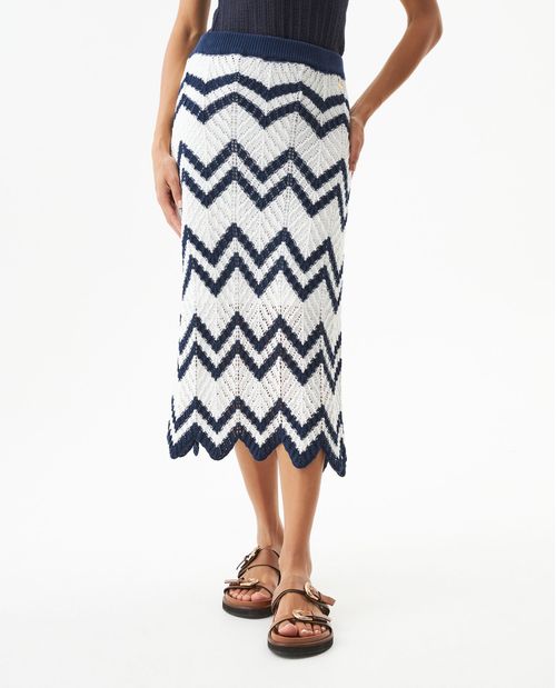 Falda Midi Tejida Tipo Crochet en Set de 2 Piezas para Mujer