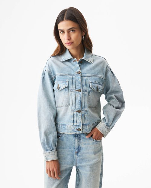Chaqueta Tipo Trucker en Denim para Mujer