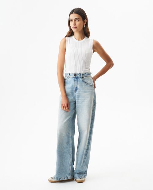Jean Special Fit Heritage Wide Leg Tiro Súper Alto para Mujer en Algodón, Índigo