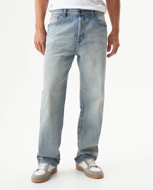Jean Maverick Relaxed Fit Tiro Bajo para Hombre en Algodón, Oleaje