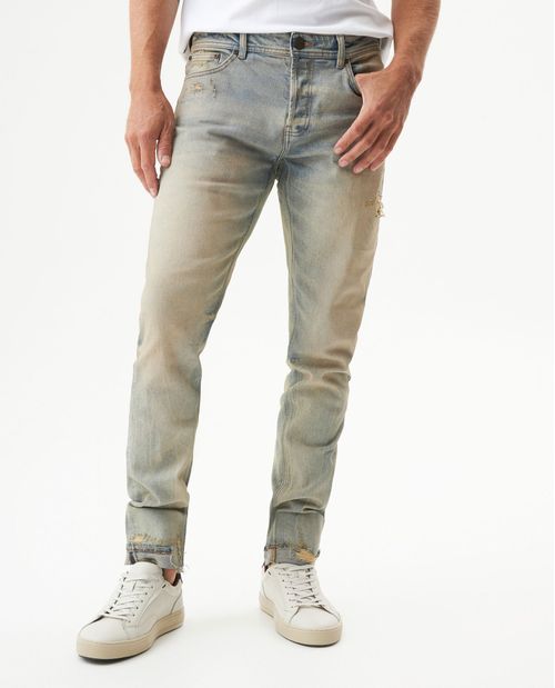 Jean Rider Heritage Skinny Fit Tiro Bajo para Hombre en Algodón y Poliéster, Imperial