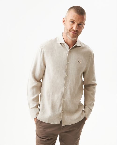 Camisa de Lino de Manga Larga para Hombre