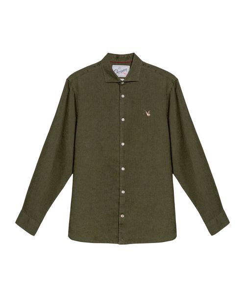 Camisa de Lino de Manga Larga para Hombre