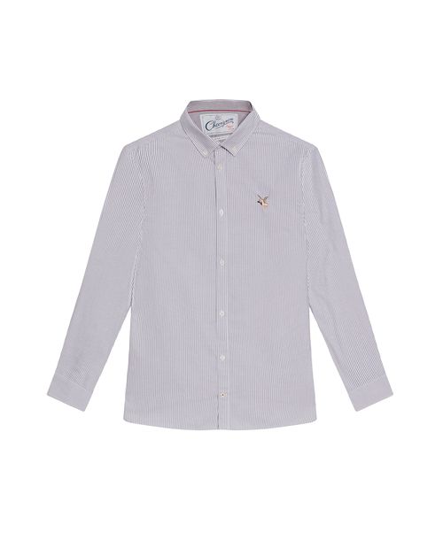 Camisa con Rayas Manga Larga para Hombre en Algodón