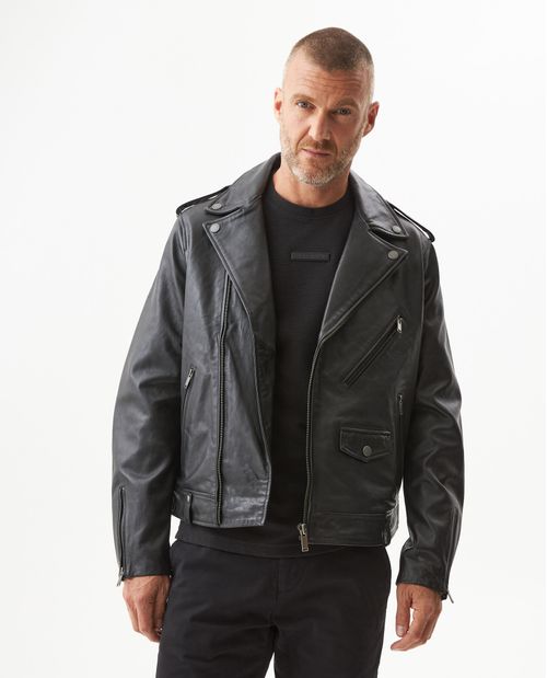 Chaqueta Biker de Piel de Cordero para Hombre