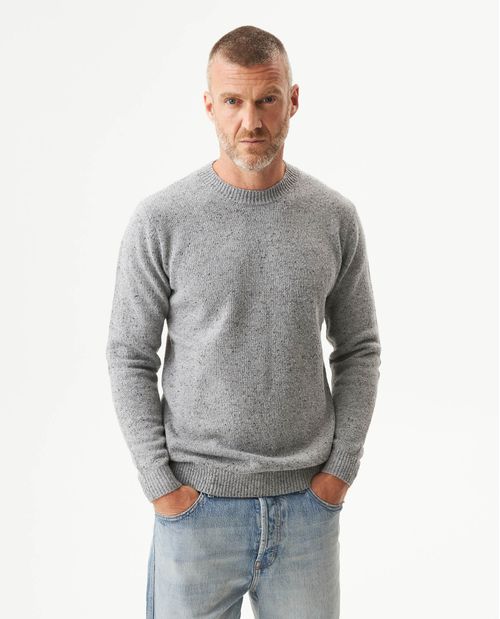 Suéter Cuello Redondo con Coderas en Mezcla de Acrílico y Poliéster para Hombre