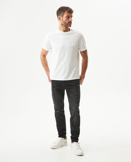 Jean Rider Skinny Fit Tiro Bajo para Hombre en Algodón y Poliéster, Medianoche
