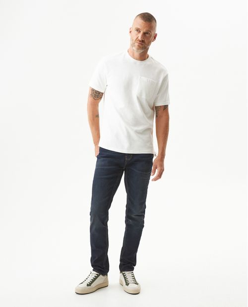 Jean Famous Skinny Fit Tiro Medio para Hombre en Mezcla de Algodón y Poliéster, Capitán