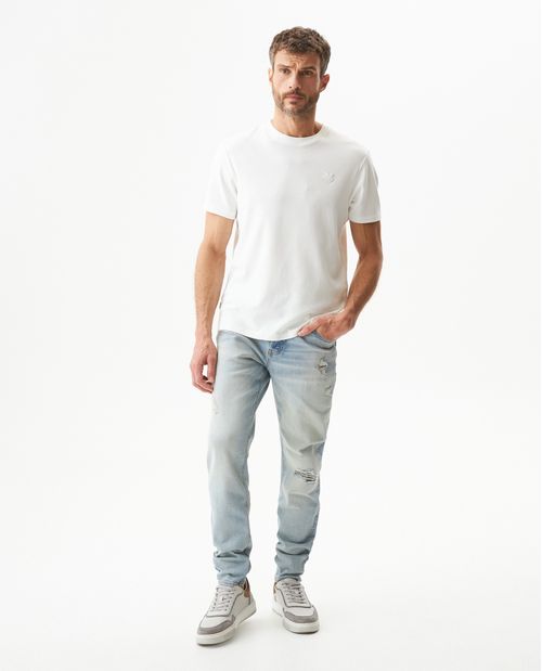 Jean Rider Skinny Fit Tiro Bajo para Hombre en Algodón, Refinado