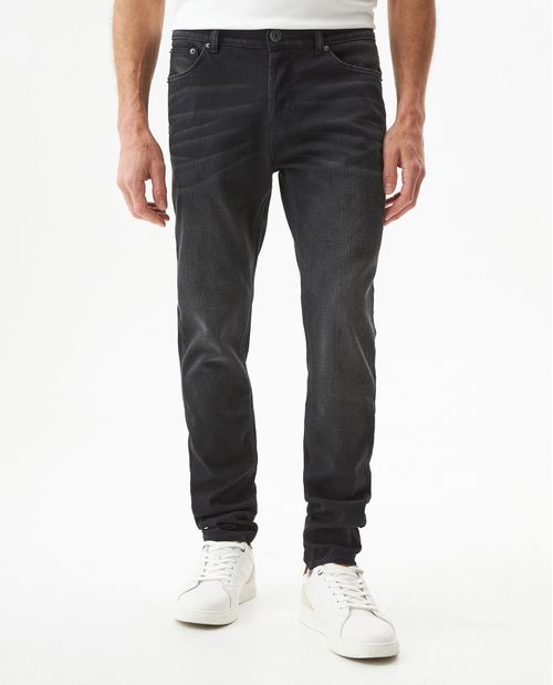 Jean Rider Skinny Fit Tiro Bajo para Hombre en Algodón y Poliéster, Medianoche