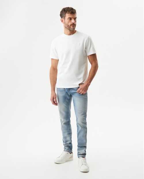 Jean Famous Skinny Fit Tiro Bajo para Hombre en Algodón y Poliéster Reciclado, Proa