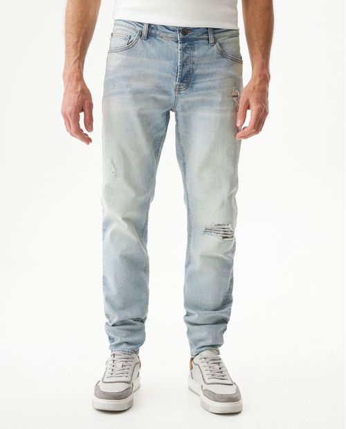 Jean Rider Skinny Fit Tiro Bajo para Hombre en Algodón, Refinado