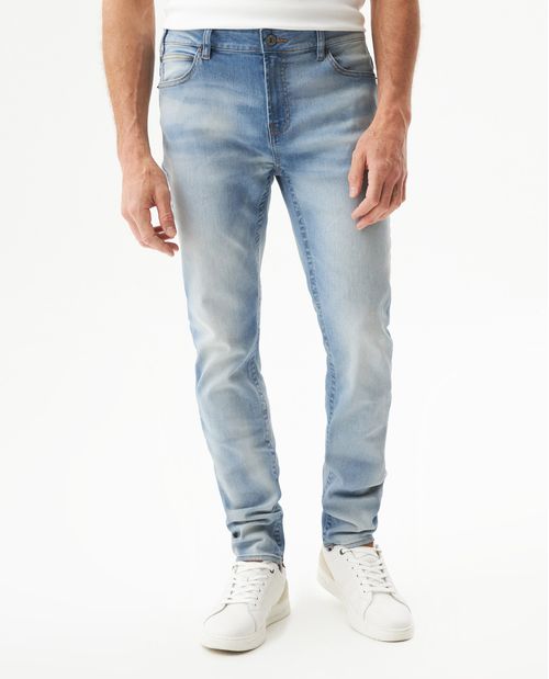 Jean Famous Skinny Fit Tiro Bajo para Hombre en Algodón y Poliéster Reciclado, Proa