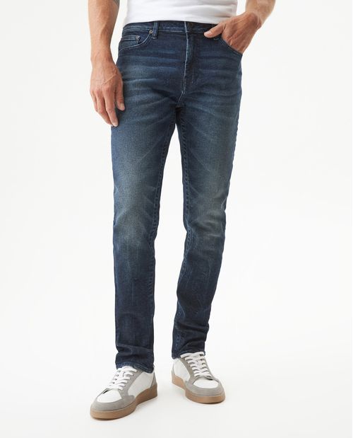 Jean Famous Skinny Fit Tiro Medio para Hombre en Algodón Reciclado, Plaza