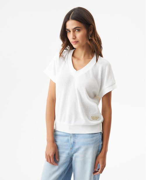 Camisa con Cuello en V Classic Fit para Mujer