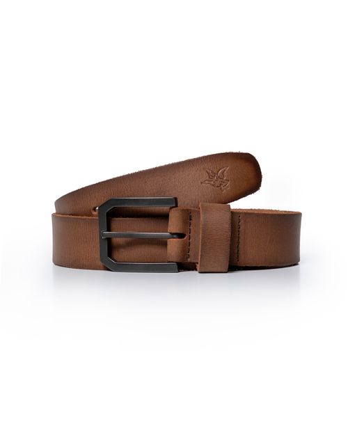 Correa de Hombre Acabado Natural con Hebilla en Zamak en Cuero