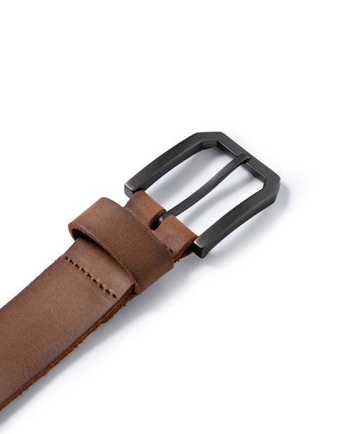 Correa de Hombre Acabado Natural con Hebilla en Zamak en Cuero