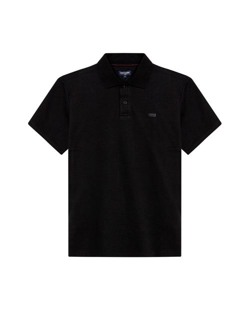 Camisa Polo de Hombre Slim Fit Manga Corta con Estampado en Pecho en Mezcla de Algodón