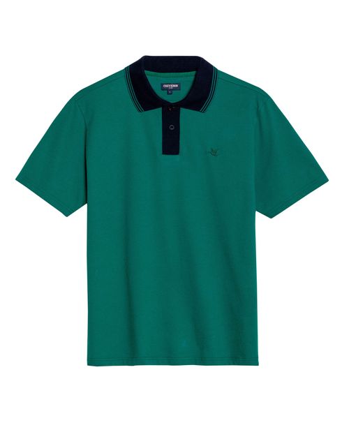 Camisa Polo de Hombre Slim Fit Estilo Preppy con Pato de Colores Bordado en Mezcla de Algodón