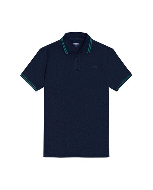 Camisa Polo de Hombre Slim Fit Manga Corta con Textura Bordado de Pato en Algodón