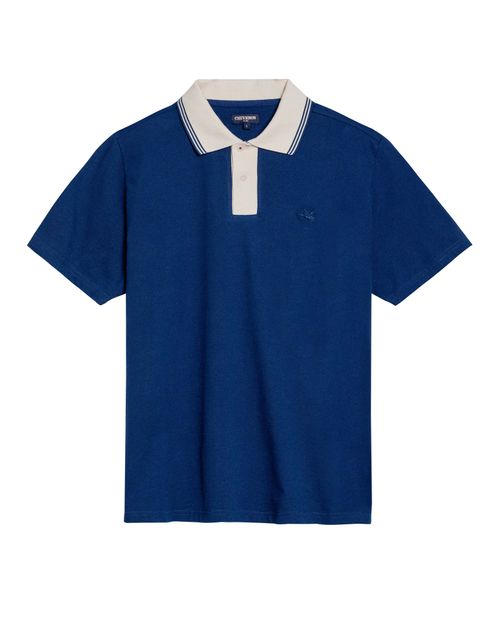 Camisa Polo de Hombre Slim Fit Estilo Preppy con Pato de Colores Bordado en Mezcla de Algodón