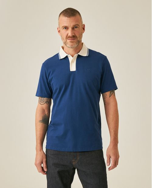 Camisa Polo de Hombre Slim Fit Estilo Preppy con Pato de Colores Bordado en Mezcla de Algodón