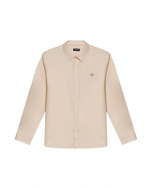 Camisa de Hombre Manga Larga Slim Fit Pato Bordado Tela Oxford en Algodón