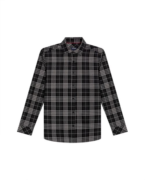 Camisa de Hombre Manga Larga Regular Fit de Cuadros Cuello Spread Varsity Smart en Algodón