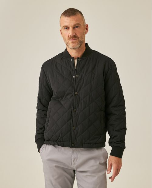 Chaqueta de Hombre Acolchada Rombos Forro Estampado en Mezcla de Poliéster y Algodón