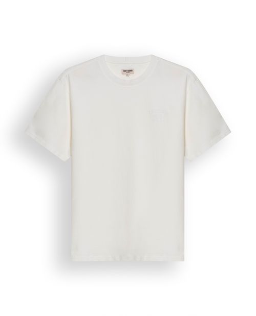 Camiseta de Hombre Classic Fit Manga Corta Estampado en Pecho Tela Piqué-Panal en Mezcla de Algodón