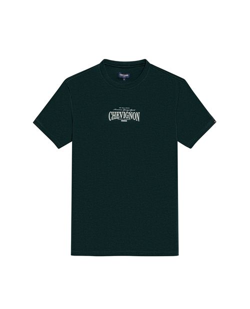 Camiseta de Hombre Slim Fit Manga Corta Estampado Localizado en Alta Densidad en Mezcla de Algodón