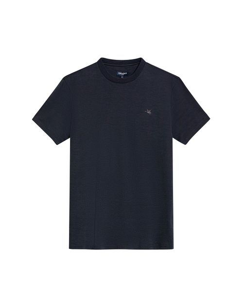 Camiseta de Hombre Slim Fit Manga Corta Pato Bordado Jersey Doble Punto en Algodón