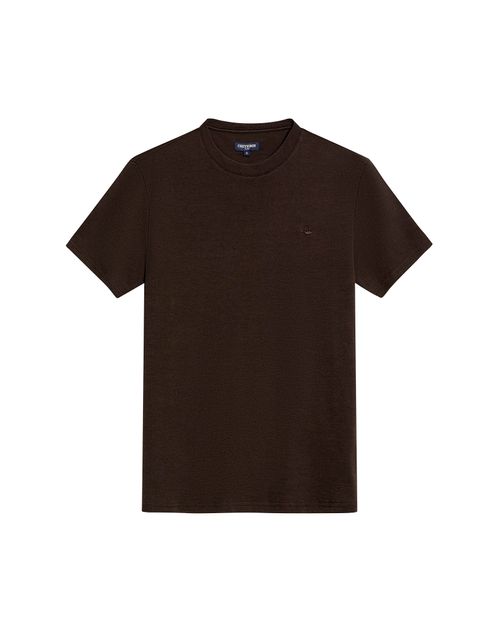 Camiseta de Hombre Slim Fit Manga Corta Pato Bordado Jersey Doble Punto en Algodón