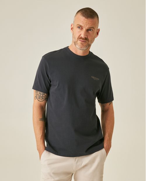 Camiseta de Hombre Classic Fit Manga Corta Rústica con Aplique Jersey Polonia en Algodón