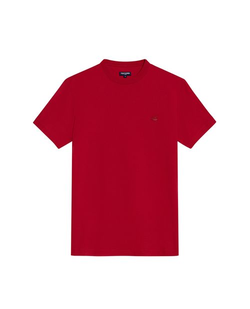 Camiseta de Hombre Slim Fit Manga Corta Pato Bordado Jersey Doble Punto en Algodón