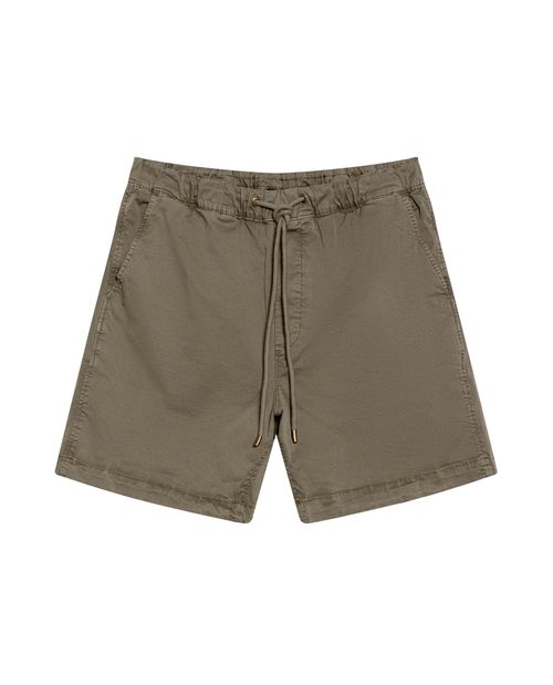 Bermuda de Hombre con Pretina Elástica Tacto Papeloso en Mezcla de Algodón