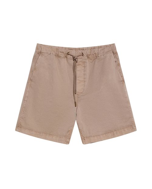 Bermuda de Hombre con Pretina Elástica Tacto Papeloso en Mezcla de Algodón
