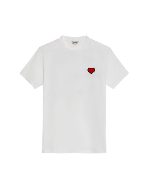 Camiseta de Mujer Gráfica Slim Fit Cuello Redondo Look Preppy con Parches Bordados en  Algodón