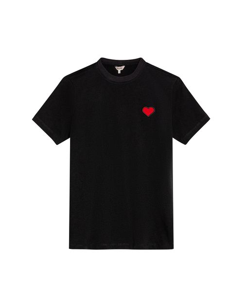 Camiseta de Mujer Gráfica Slim Fit Cuello Redondo Look Preppy con Parches Bordados en  Algodón