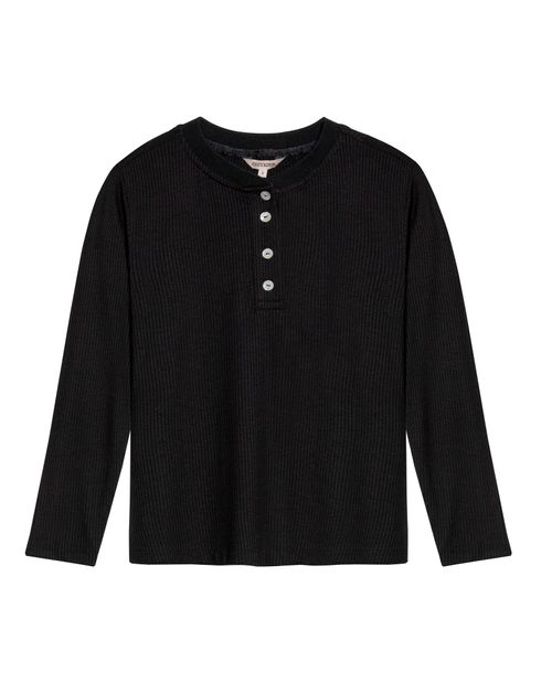 Camiseta de Mujer Moda Ajustada Cuello Nerú Media Perilla Textura Acanalada en Mezcla de Viscosa