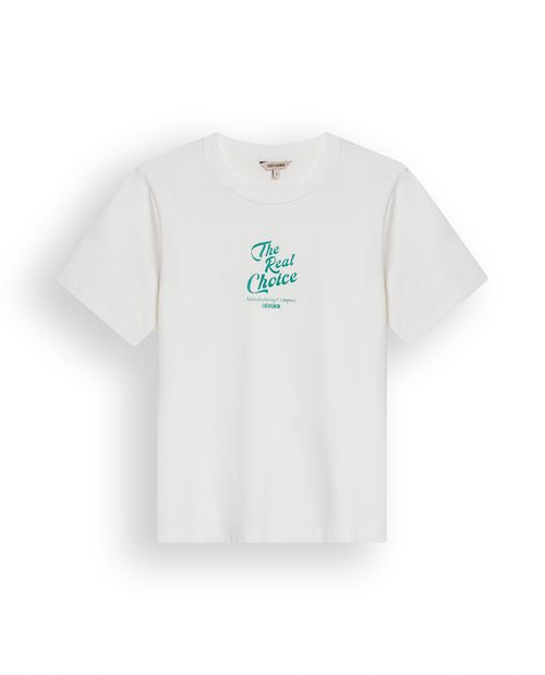 Camiseta de Mujer Gráfica Slim Fit Cuello Redondo con Estampado Textil en  Algodón