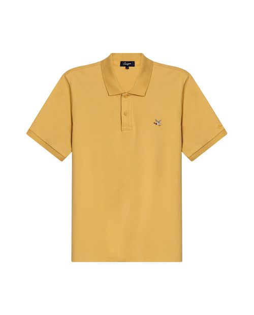 Camisa Polo de Hombre Slim Fit Manga Corta con Pato Bordado de Colores en Mezcla de Algodón