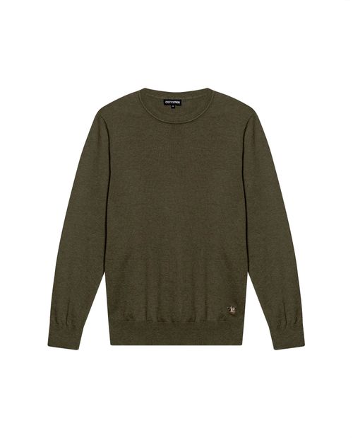 Suéter de Hombre Tejido Regular Fit Cuello Redondo Full Fashion Pato Bordado en Algodón