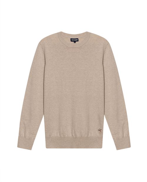 Suéter de Hombre Tejido Regular Fit Cuello Redondo Full Fashion Pato Bordado en Algodón