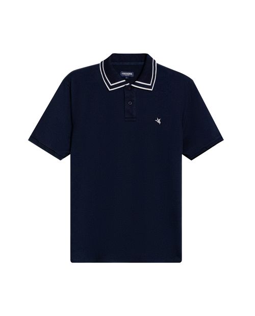 Camisa Polo de Hombre Classic Fit Manga Corta Jacquard Gráfico CHEVIGNON en Mezcla de Algodón