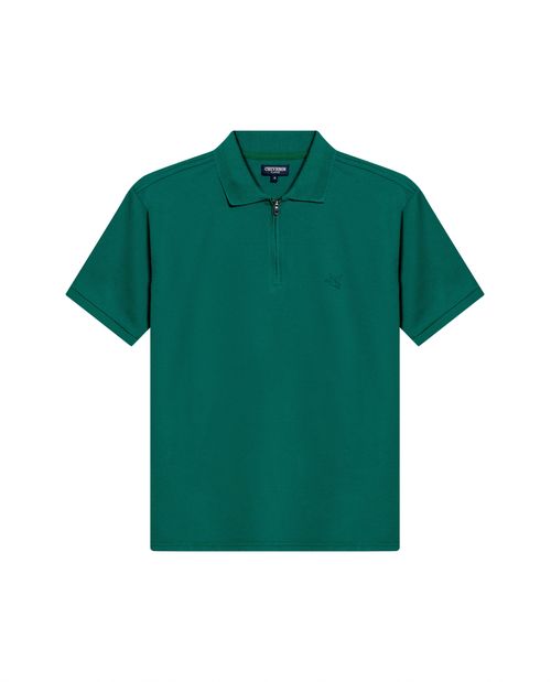 Camisa Polo de Hombre Classic Fit con Cierre y Bordado Contorno de Pato Tela Piqué en Mezcla de Algodón