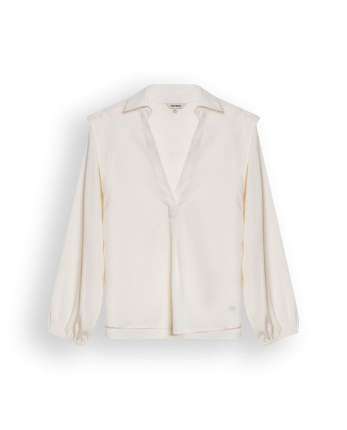 Blusa de Mujer Moda Semi Recta Simulación Doble Prenda en Lyocell