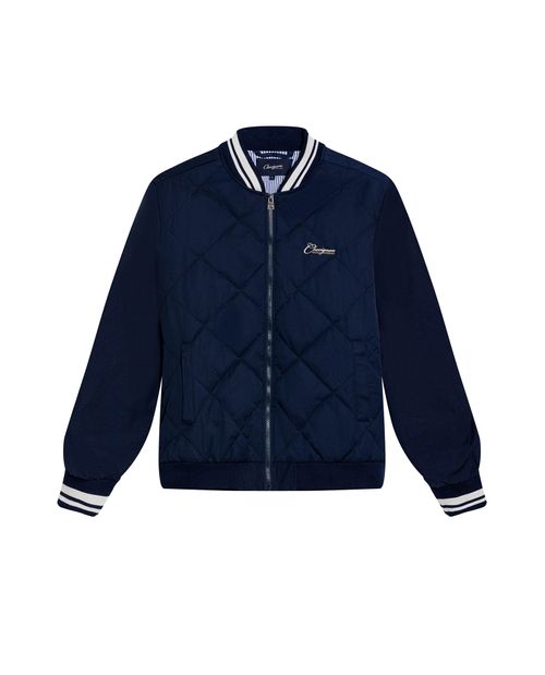 Chaqueta de Hombre Bomber Acolchada Rombos y Gráficos Bordados en Mezcla de Algodón y Poliéster